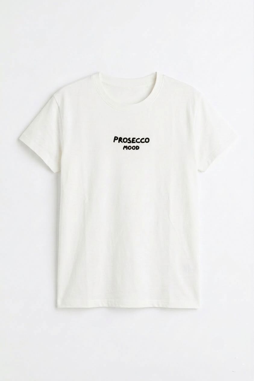 Tricou din Bumbac Prosecco Mood - Scris Negeu Made in Italy
