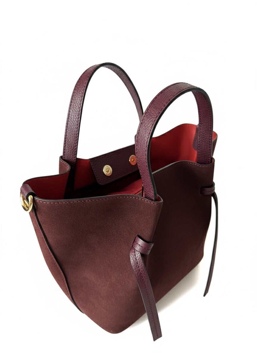 Geantă Tote Suede - Bordeaux