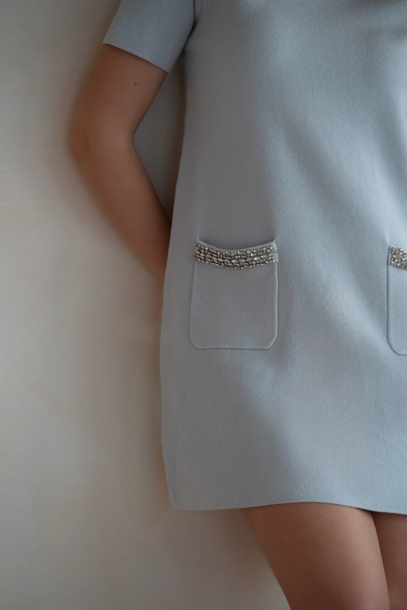 Crystal Sky Blue Knit Dress