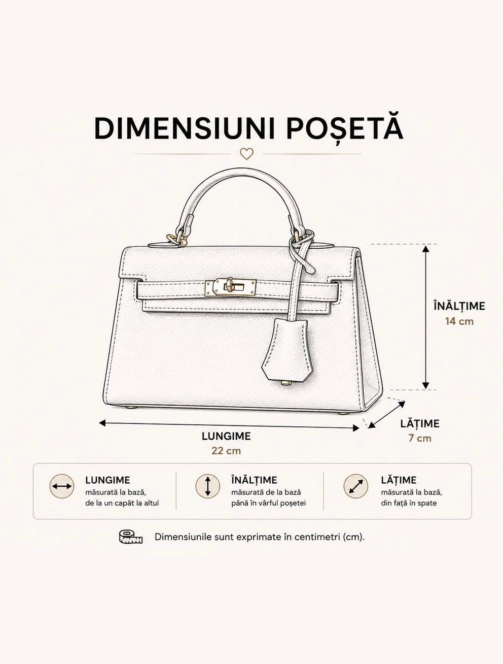 Poșetă Alma Ecopiele Curea Reglabilă - Crem
