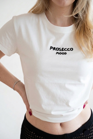 Tricou din Bumbac Prosecco Mood - Scris Negeu Made in Italy