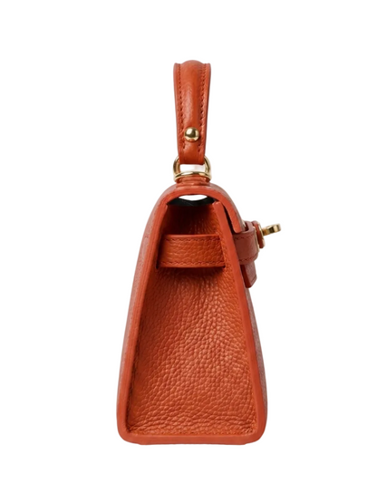 Poșetă Amelia - Portocalie, Piele Naturală, Made in Italy