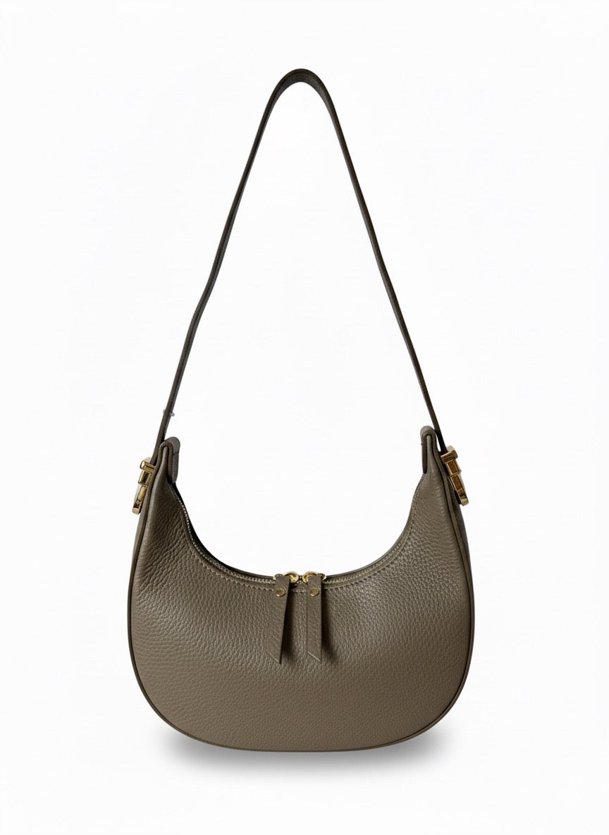 Poșetă din Piele Naturală Luna Made in Italy - Taupe