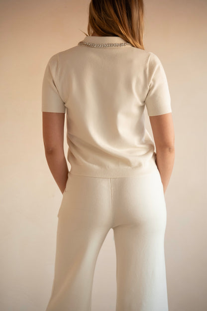 White Diamond Knit Set