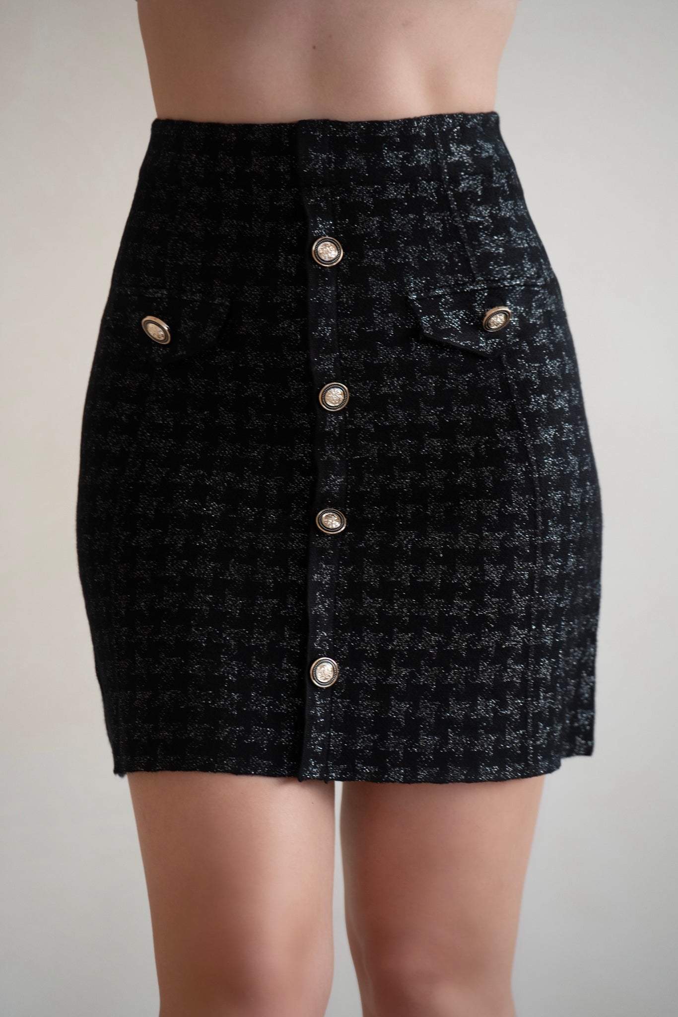 Noir Tweed Mini Skirt
