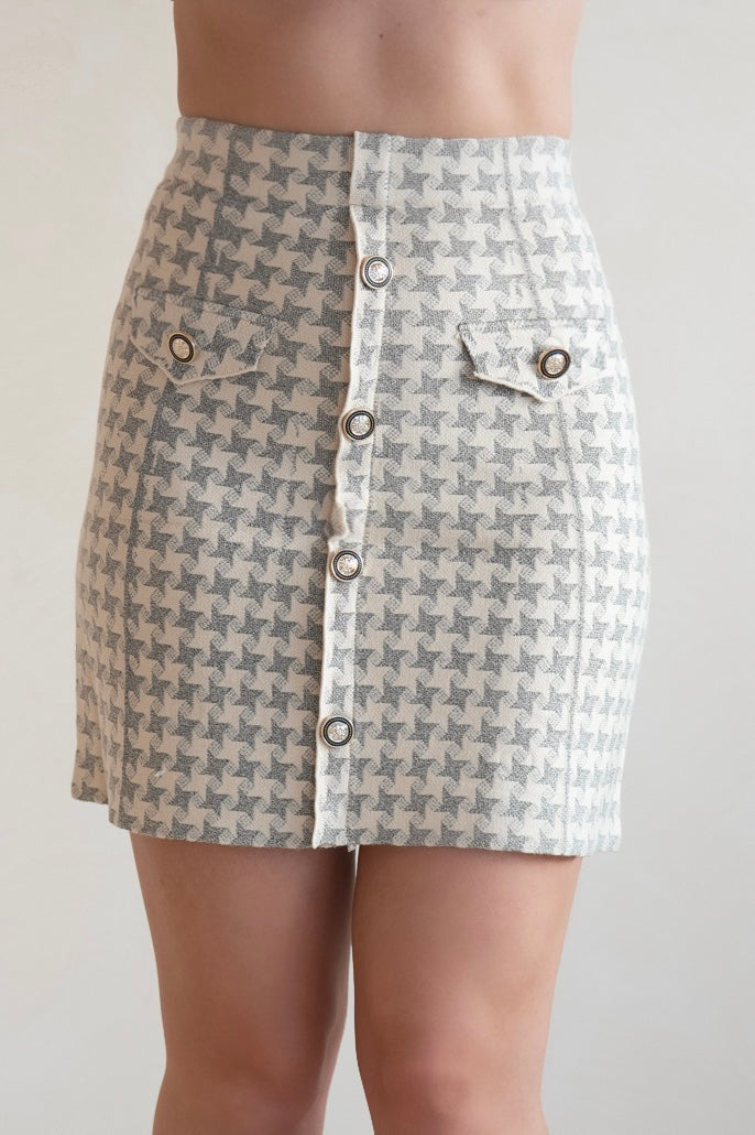 Ivory Tweed Mini Skirt