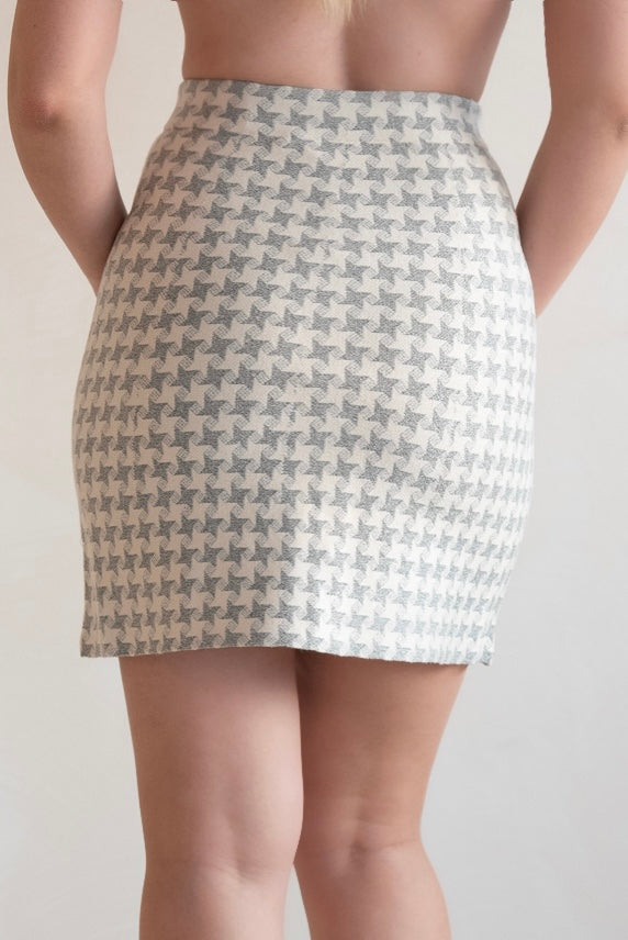 Ivory Tweed Mini Skirt
