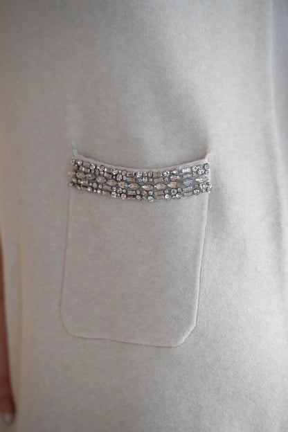 Crystal Cream Knit Dress