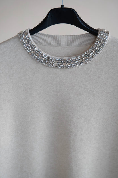 Crystal Cream Knit Dress