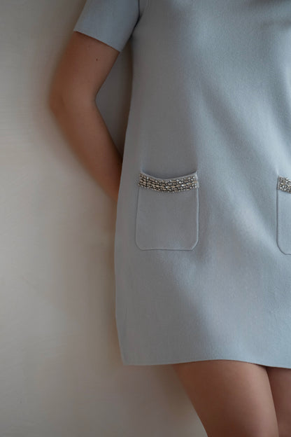 Crystal Sky Blue Knit Dress