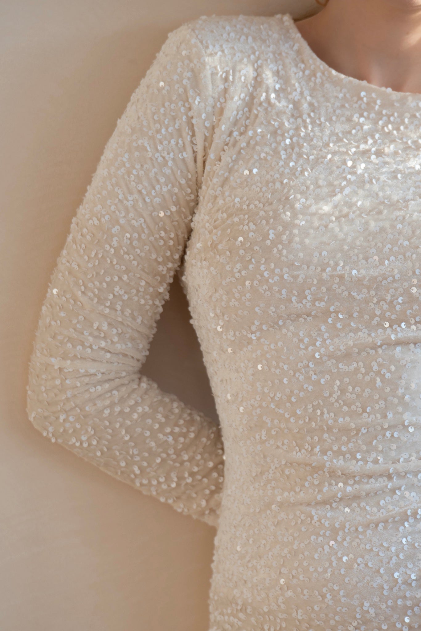 Sequin Bow-Back Mini Dress