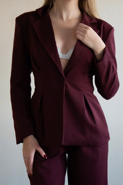 Structured Burgundy Tailored Suit