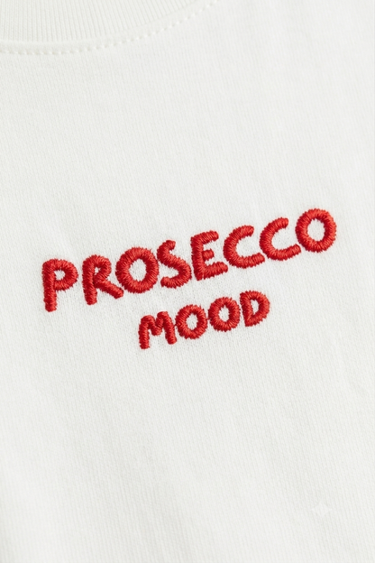 Tricou din Bumbac Prosecco Mood - Scris Roșu Made in Italy
