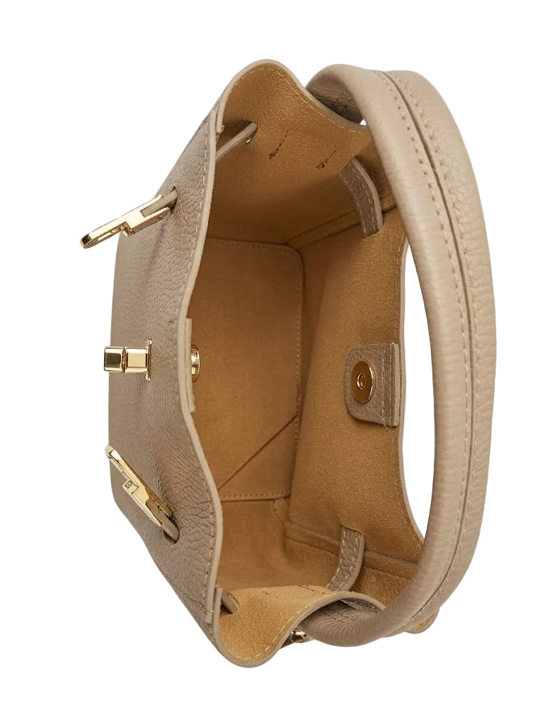 Poșetă din Piele Naturală Hera Beige Made in Italy