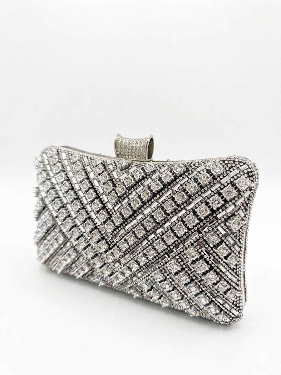 Diamond Glow Clutch - Negru