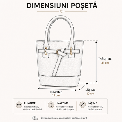 Poșetă din Piele Naturală Cleo Albastră Made in Italy