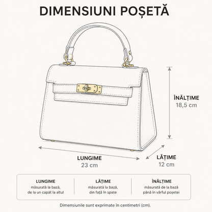 Poșetă din Piele Naturală Amelia Mare Portocalie Made in Italy